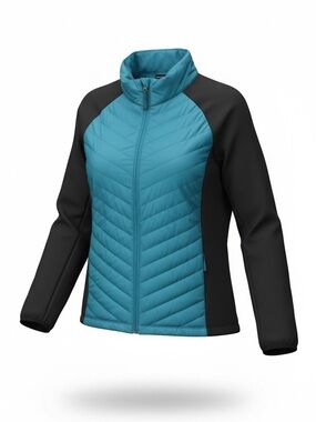 32 Degrees Mixed Media Jacket Lightweight Puffer Down Filled Women’s Large Blue